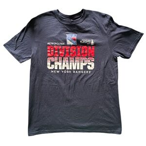 New York Rangers 2024 Metropolitan Division Camps Navy Blue Tee Size Large
